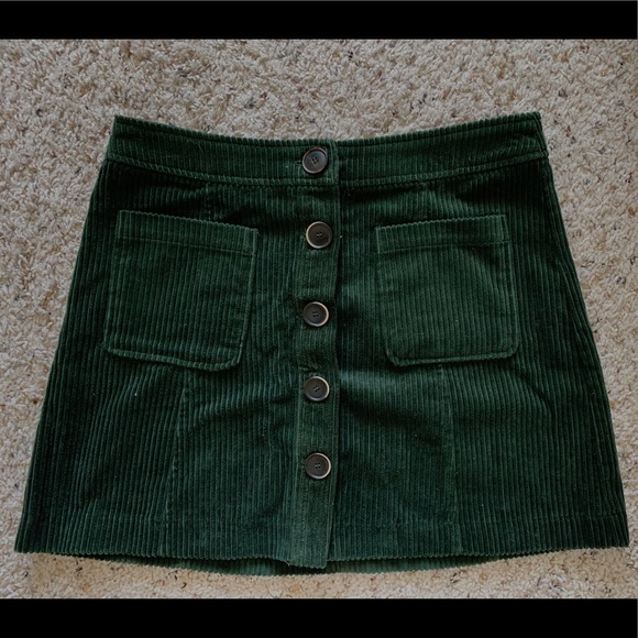 ZARA Corduroy Green Skirt - Picture 1 of 3
